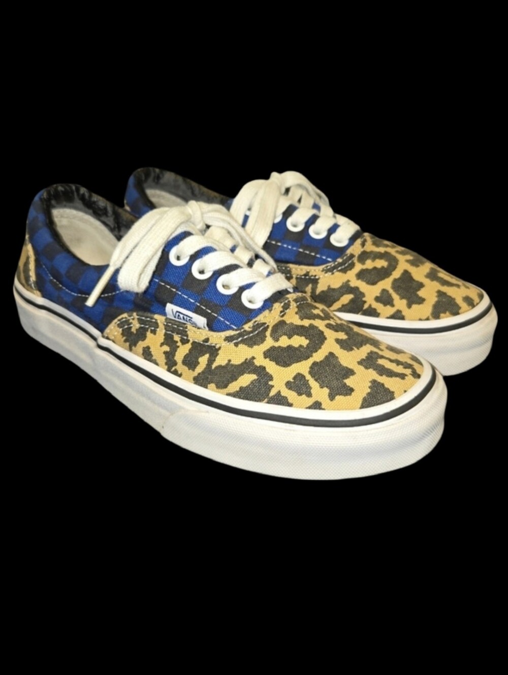 *READ* VANS Low Top "ERA" Limited Edition Van Doren Leopard/Blue Checker Size 6